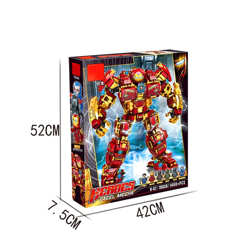 ch i l p rap Hulkbuster LY76026 X p hinh sieu anh hung Marvel Ironman Mo hinh thong minh 1405 m nh ghep Shopee Vi t Nam