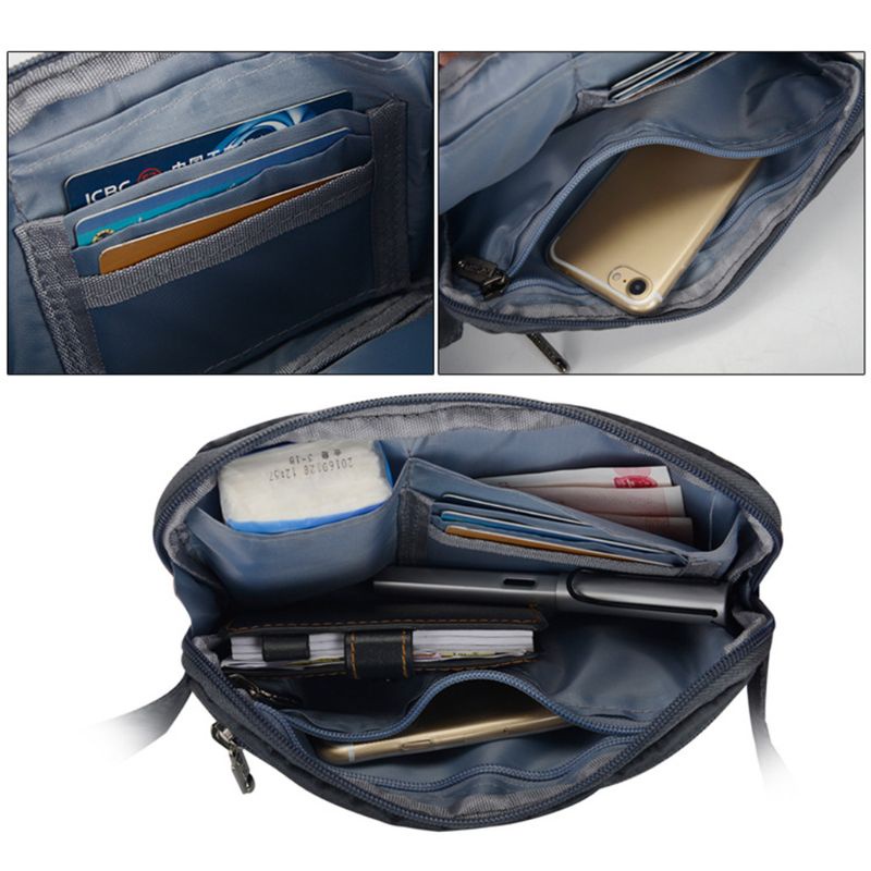VIC Nam Dây Nylon Bum Eo Túi Điện Thoại Fanny Pack Đeo Vai Thể Thao Túi Zip