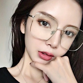 Thời Trang Hàn Quốc Khung Kim Loại Vuông Máy Tính Chống Bức Xạ & Chống Ánh Sáng Xanh Kính Mắt Nữ / Nam Khung Lớn Nâng Cơ Mặt