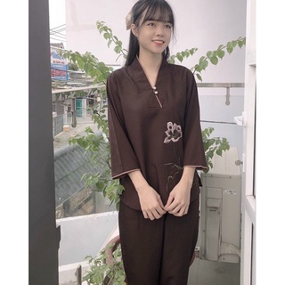 Hoa Nút Ngọc #Đồ Bộ Nữ Top Dress Voan Women Voi # Đồ Đi Chùa