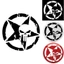 JUIC 13x13cm Nhãn dán ô tô Cool Auto Phản quang Skull Pentagram