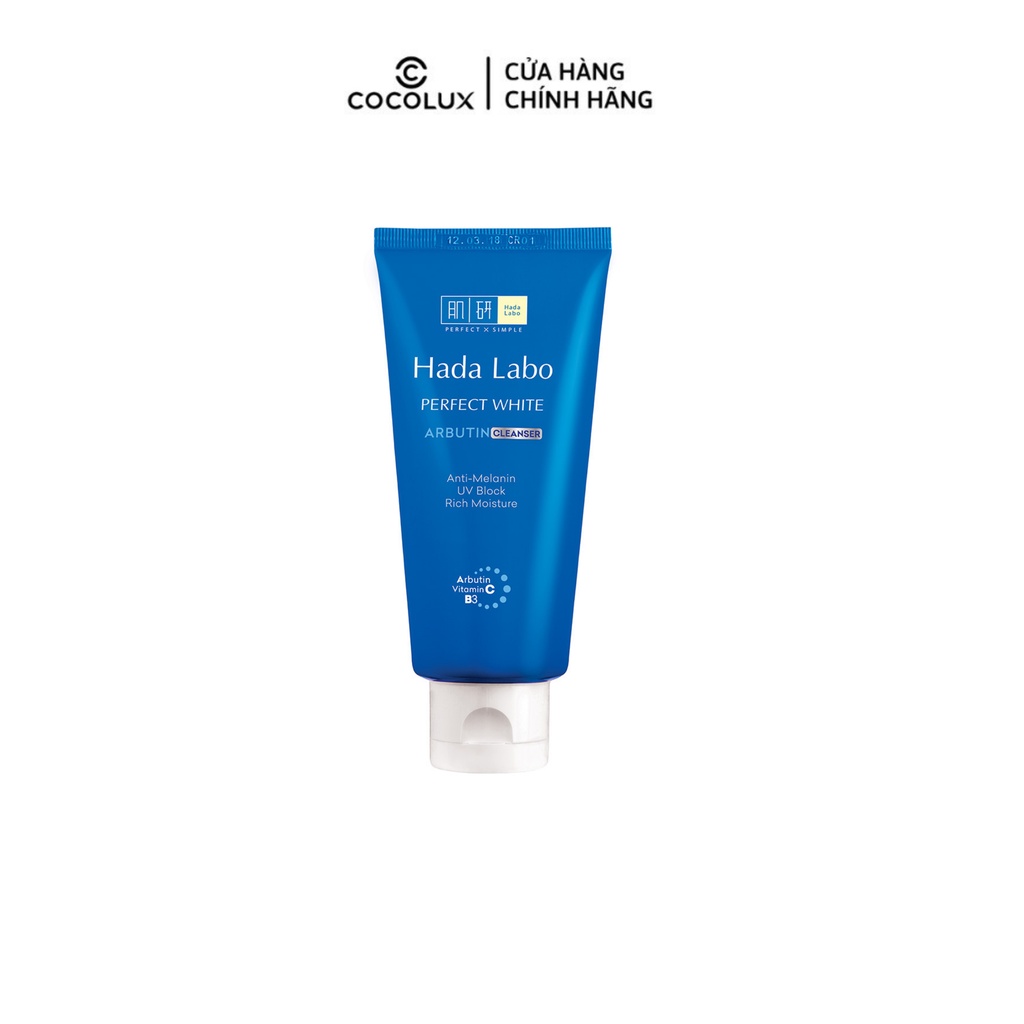 Sữa Rửa Dưỡng Trắng Mặt Hada Labo Perfect White Arbutin Cleanser 80g Cocolux