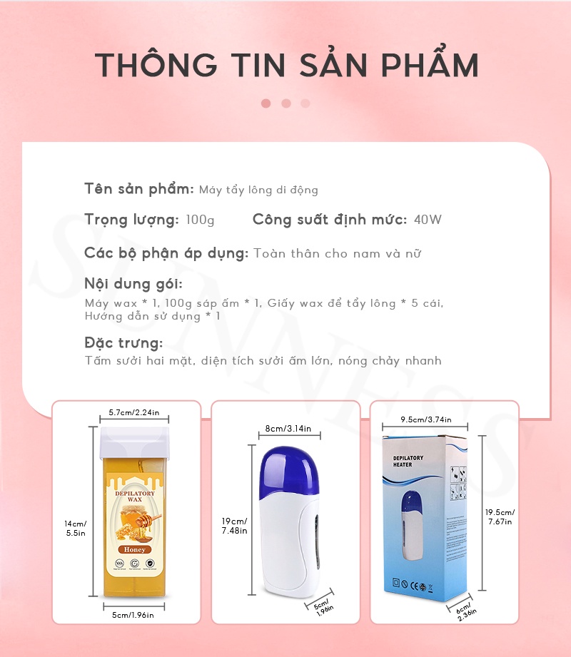 Mô tả Sáp tẩy lông chiết xuất sáp ong 300g + máy triệt lông + giấy tẩy lông SUMAX dùng cho toàn thân - 3