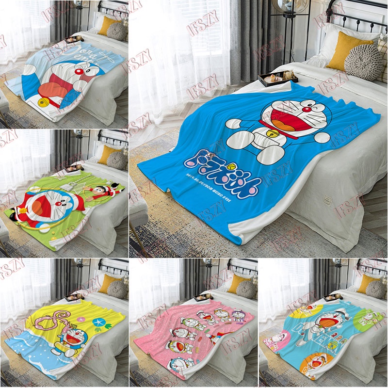 Chăn flannel 4 Kích Cỡ In Hình doraemon Xinh Xắn