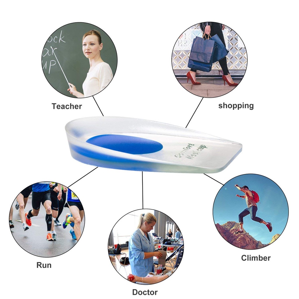 Cặp đệm gel silicone mềm lót giày cao gót giảm đau cho nam và nữ