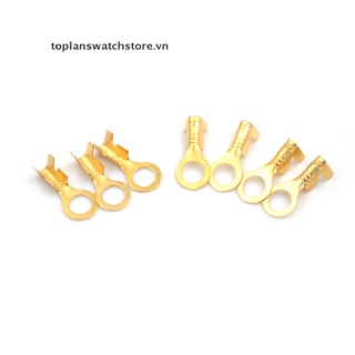 100 Đầu nối dây điện hình tròn 5.2mm bằng đồng thau màu vàng kim