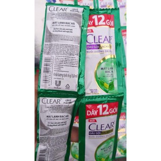 Set 50 Gói Dầu gội sạch gàu Clear mát lạnh bạc hà
