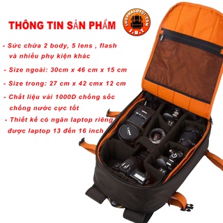 Balo máy ảnh Crumpler Proper Roady Full Photo, Ba lô máy ảnh có ngăn laptop Chống Nước Chống Sốc tốt