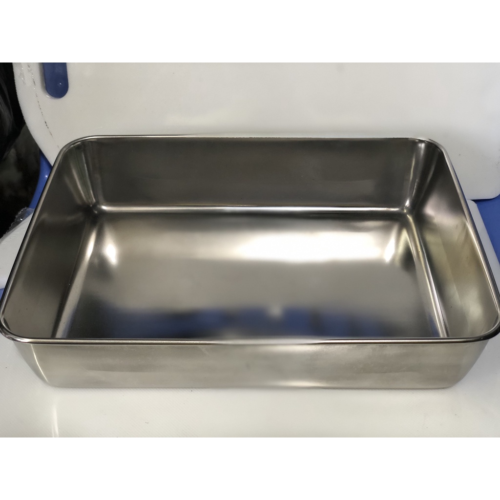 Khay đựng thức ăn chữ nhật inox 304 - khay sâu lòng dày dặn đựng đồ ăn nhiều kích thước tiện dụng.