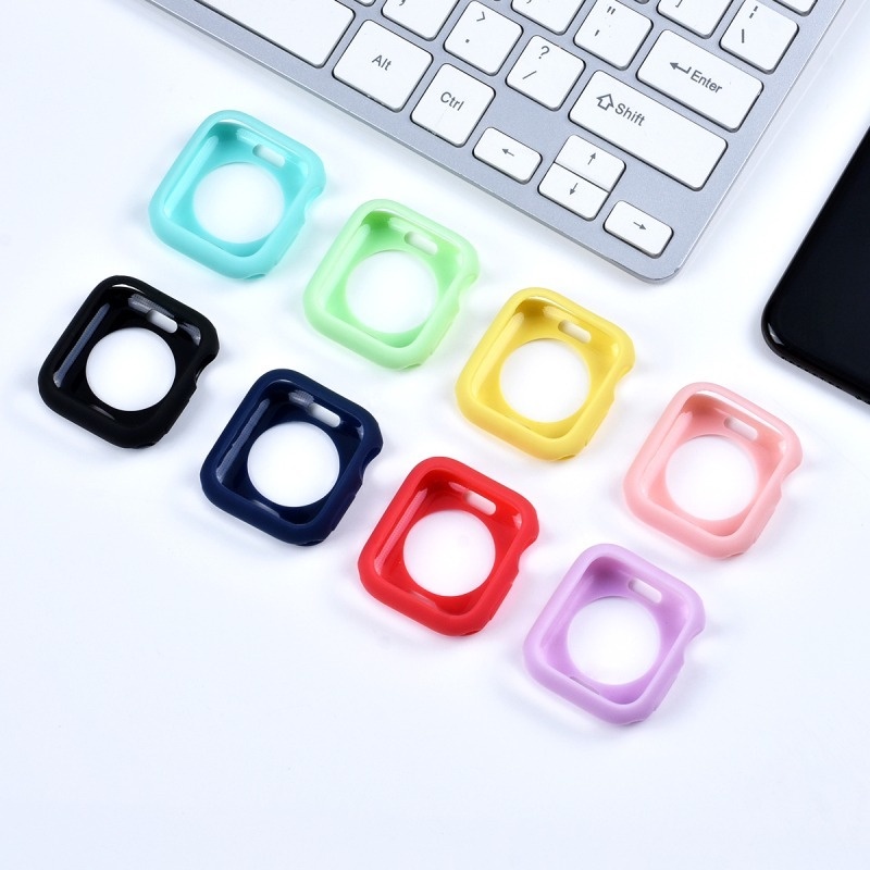 Ốp Silicon Mềm Kẹo Cho Apple Watch 46MM series 11 10 ultra 3 8 se 7 6 5 4 3 i-Watch 45 41 49mm 45mm 41m 44mm 40mm SE3 Bao Da 42mm 38mm