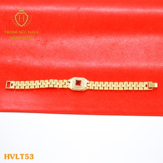 Lắc Tay, Vòng Tay Nữ Đồng Hồ Đính Đá Màu Đỏ Xi Mạ Vàng Non Cao Cấp - Trang Sức Hava Hong Kong