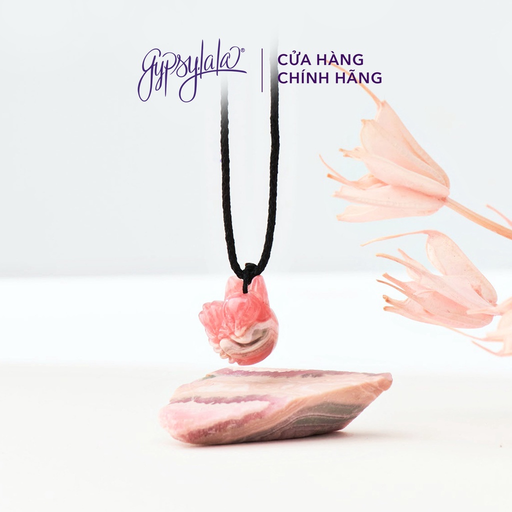 Ảnh Dây Chuyền Hồ Ly Đá Đào Hoa Thiên Nhiên Tình Duyên May Mắn HLDHMCC1 Gypsy.lala 1