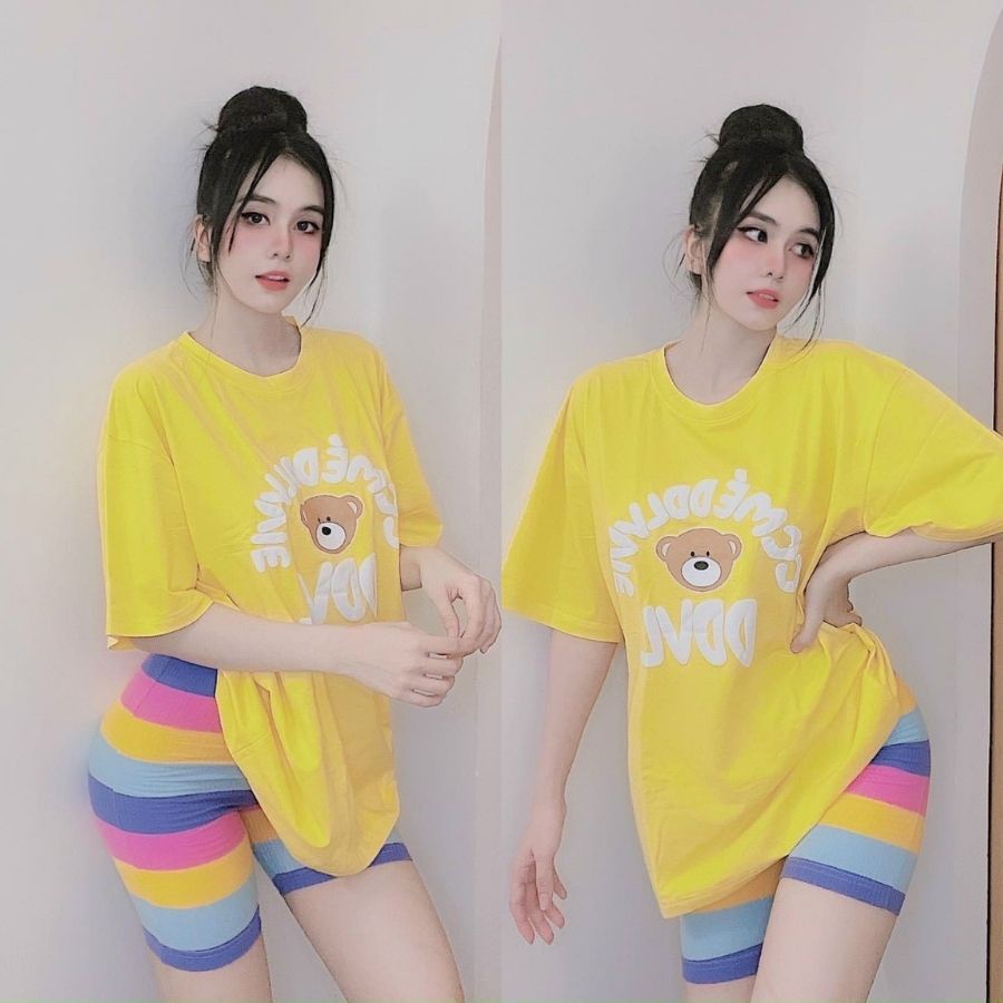 Bộ quần áo nữ mùa hè mặc nhà đẹp dễ thương bigsize đồ ngủ nữ thể thao quần lửng sọc thun cotton đi chơi biển AD14  ESHOP