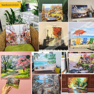 Tranh tô màu 40x50cm có khung kết hợp Ngày Hạnh Phúc