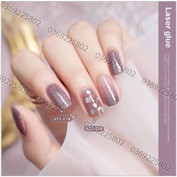 SET Sơn gel AS màu nhũ MỚI AYS 9 chai đỏ nhọn 15ml siêu HOT