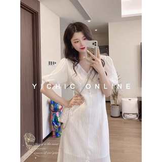 Váy Maxi Đũi Trắng Tay Phồng Hàng 2 Lớp Có Ảnh Thật