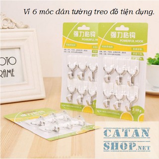 Bộ 6 Móc Treo Khóa Dán Tường ,Vỉ 6 Móc Dán Tường Treo Đồ Dùng Siêu Dính-GD324-Vi6Moc