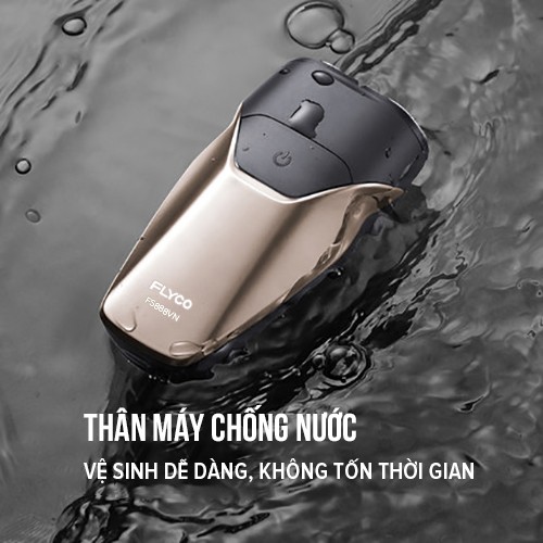 Ảnh Máy Cạo Râu Mini Flyco 2 Lưỡi Kép Thân Máy Kháng Nước Sạc Nhanh 1 Giờ FS888VN Hàng Chính Hãng 4