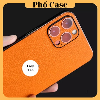 [Lưng + Viền ] Miếng dán lưng da màu cam cho iPhone 12- 17promax