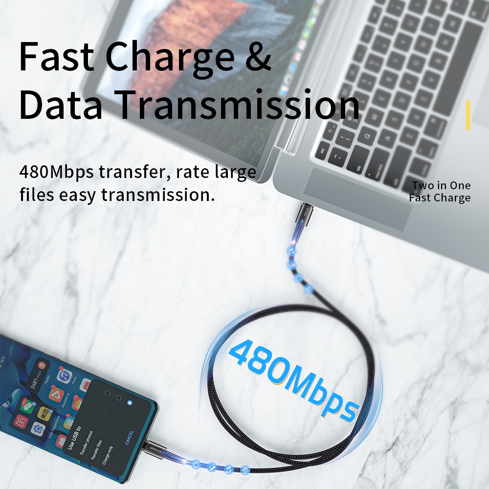 Ảnh Cáp sạc nhanh Essager Type C 60W/100W cho Samsung S22 S21 Ultra Xiaomi Mi 12 4
