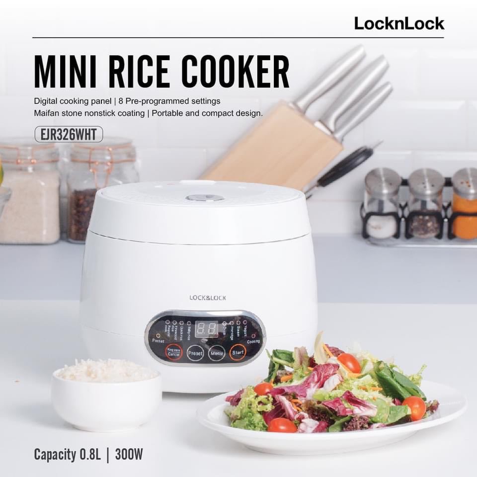 [LOCK&LOCK] NỒI CƠM ĐIỆN MINI ĐA NĂNG 0.8L - EJR326 WHT | Shopee Việt Nam