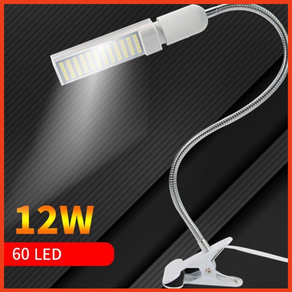 Đèn kẹp bàn gồm cán dài 50cm và bóng đèn, cổ mềm uốn chỉnh hướng sáng