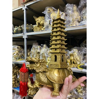 Long Quy Cõng Tháp Văn Xương Vật Phẩm Phong Thuỷ Bằng Đồng
