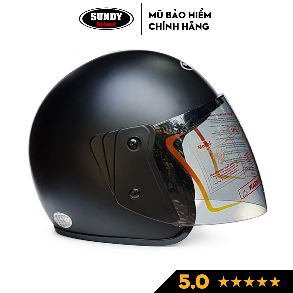 Ảnh Mũ bảo hiểm 3/4 đầu có kính SUNDY HP05K chính hãng, size 56-58cm, kính dài che cả mặt cho cả nam và nữ 2
