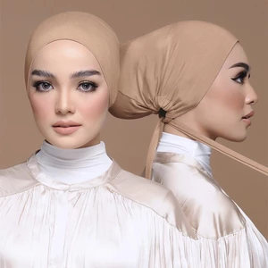 Khăn Trùm Đầu Hồi Giáo Bằng Cotton Mềm Co Giãn Có Dây Rút Điều Chỉnh Được 16 Màu Wj644