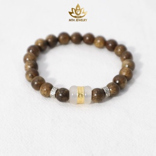 Vòng Tay Trầm Hương Tròn Đơn Tốc Việt Size 6/7/8/10/12mm - Mix Charm Đá Màu Lu Thống | Mộc Trầm Hương MTH