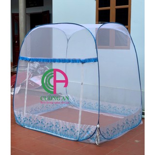 Màn chụp tự bung đỉnh vuông cao cấp cường an có chân viền vải lụa xung quanh đủ size