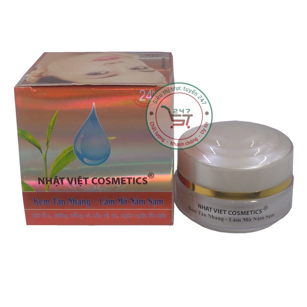 Kem Nám Tàn nhang mờ Sạm ngừa Lão hóa Trà xanh Serum Nhật Việt 13g (Hồng-Bạc)