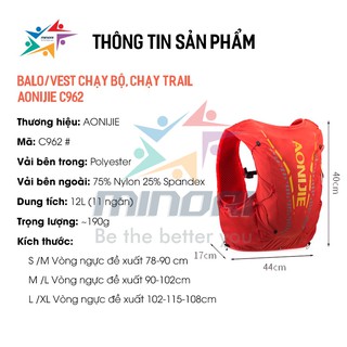 Balo Vest Nước Chạy Bộ Chạy Trail Aonijie C962 ôm sát thấm hút - Minori Store