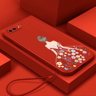 Ốp Lưng TPU Silicone HọA TiếT Hoa VớI Dây Đeo ThờI Trang Cho iPhone 7 plus 7 8 plus 8 6 6s 6 plus