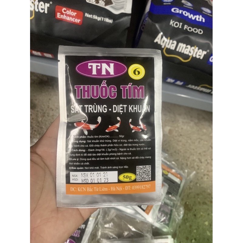 Thuốc tím TN6 (KMnO4) dùng sát khuẩn,diệt nấm,tảo có hại cho cá,bể cá cảnh.