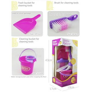 Bộ Đồ Chơi Mô Phỏng Dụng Cụ Dọn Dẹp + Xô Và Cây Lau Nhà mini Cho Bé