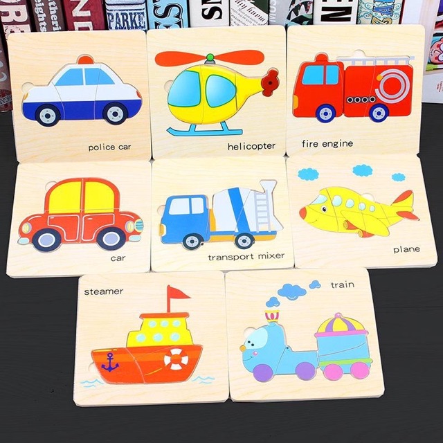 (Xả lỗ)Combo 8 bảng gỗ ghép hình cho bé (Freeship đơn từ 50k)