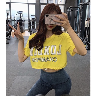 Áo Tập Gym Nữ LONDON [CROPTOP] Có Tay Form Rộng Rút Chun [ĐỒ TẬP GYM NỮ]