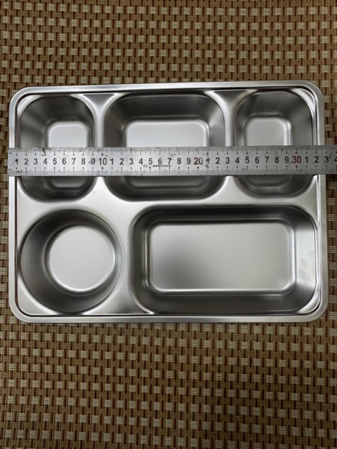 Bộ KHAY CƠM PHẦN INOX SÂU NHỎ 4NGĂN LỚN , 5NGĂN CÓ NẮP ĐẬY