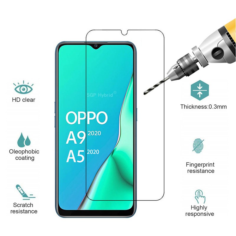 OPPO A53 / A93 / A3S / A5 / A12E A12 / A7 / A5S A52 / A92 / A72 A91 A31 A5 A9 2020 F11 F7 F5 F9 Realme 5 5I 6I 6 Pro C3 C11 C15 C2 RENO 2F 3 4 Kính Cường Lực Trong Suốt Bảo Vệ Màn Hình