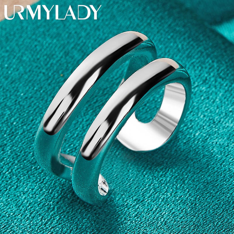 URMYLADY Nhẫn đôi tròn bạc 925 - Trang sức thời trang, nhẫn cưới quyến rũ