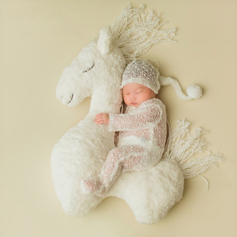 Innlike1 Sơ Sinh Chụp Ảnh Cho Ngựa Đạo Cụ Bé Chụp Ảnh Ngựa Dễ Thương Cho Búp Bê Động Vật Trẻ Sơ Sinh Đồ Chơi Ảnh