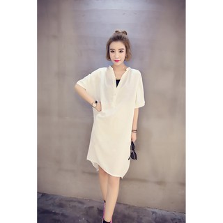 Áo sơ mi voan nữ phong cách hàn quốc áo baju wanita plus size váy