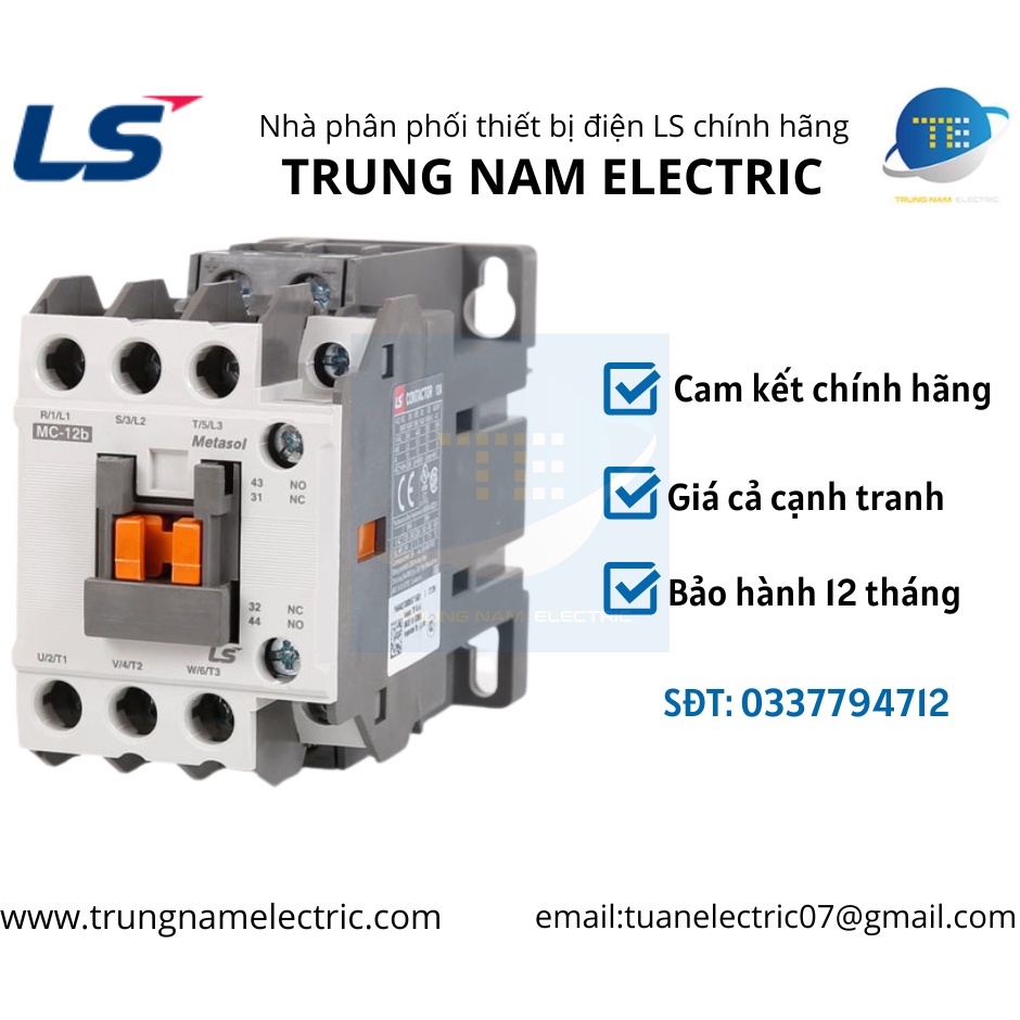 Contactor - Khởi động từ 3 pha LS MC-12b 220V/AC 380V/AC, contactor 3P ...