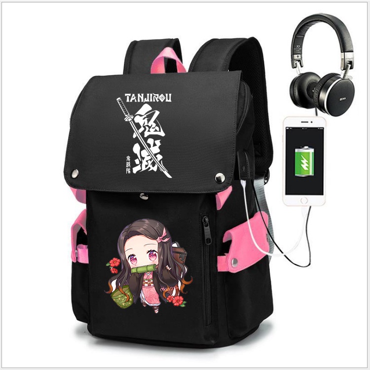 YT2 Demon Slayer Kamado Tanjirou Ba lô chống trộm Schoolbag Sinh viên Oxford vải chống mài mòn túi nam TY2