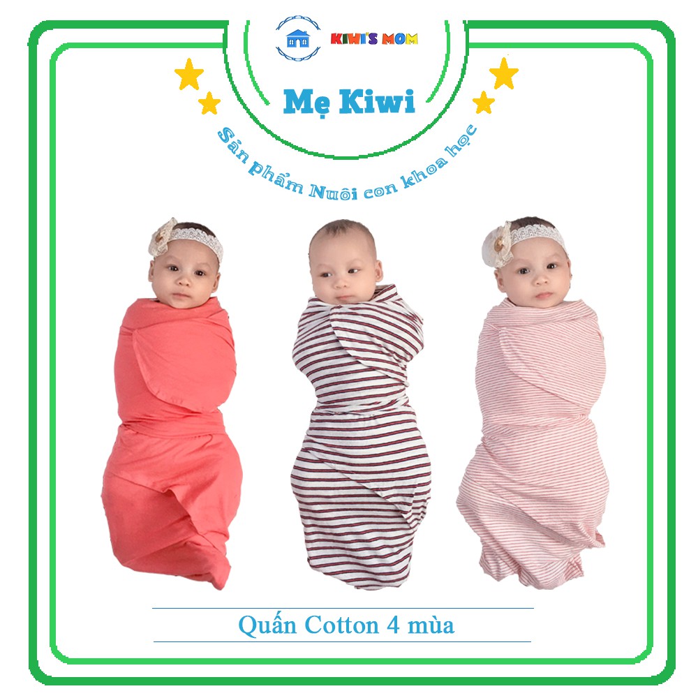 Quấn Cổ điển 100% cotton Kiwi's mom - Co giãn 4 chiều, giúp bé ngủ ngon