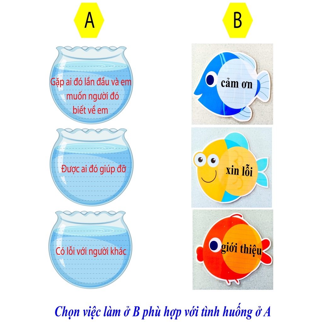 Combo 6 Bể Cá & 6 Con Cá - Đồ Dùng Dạy Học MIKI