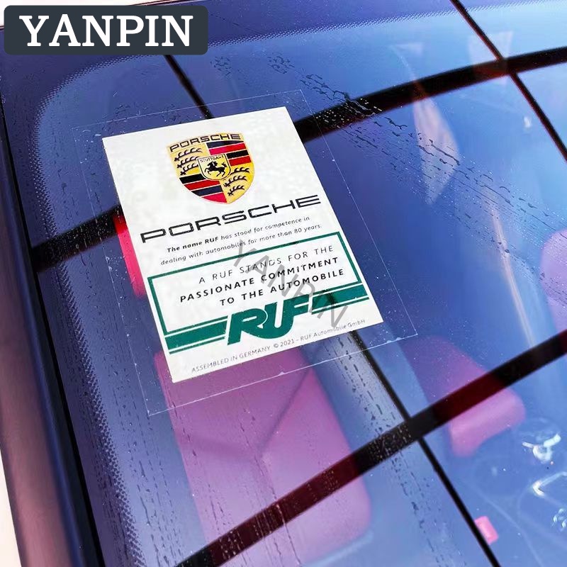 Porsche Miếng Dán Tĩnh Điện Trang Trí Kính Chắn Gió Xe Hơi RWB Panamera Macan New Cayenne Taycan 917 718 911 GT3 RS