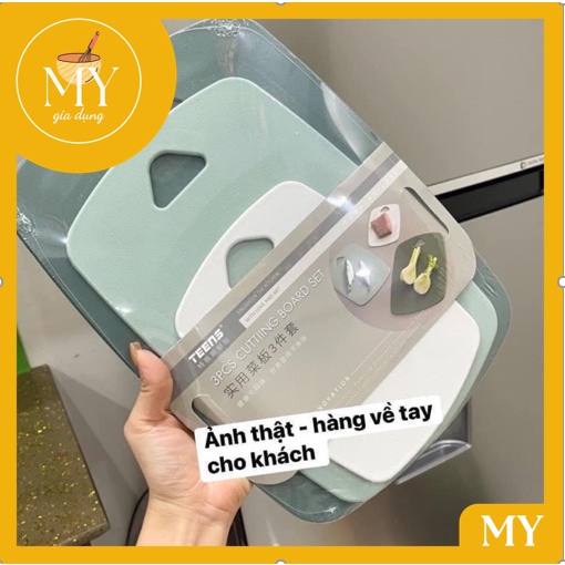 Bộ 3 thớt nhựa PP kháng khuẩn,dể lau chùi bộ 3 thớt nhựa lúa mạch,  dễ dàng vệ sinh