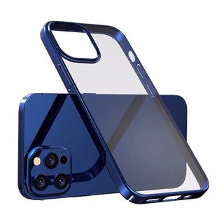 Ốp Iphone mạ Crom viền xanh lưng trong chống ố cho Iphone 12/pro/promax/13/pro/promax/14plus/pro/promax